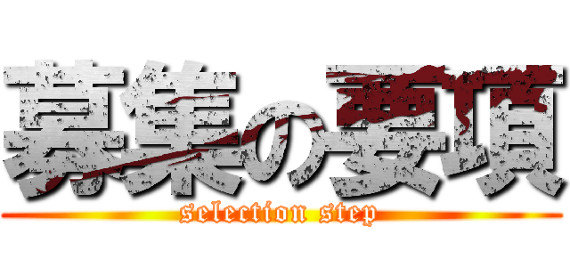 募集の要項 (selection step)