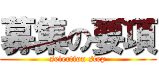 募集の要項 (selection step)