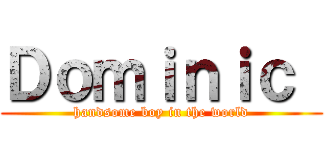 Ｄｏｍｉｎｉｃ  (handsome boy in the world)