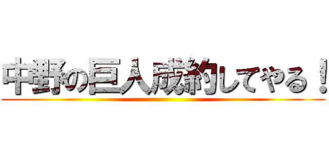 中野の巨人成約してやる！ ()