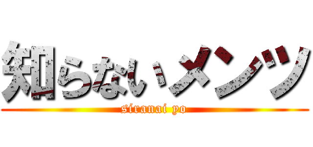 知らないメンツ (siranai yo)