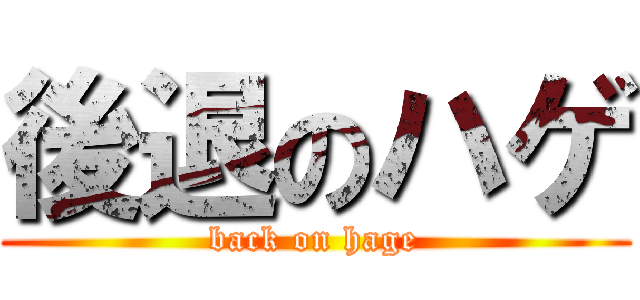 後退のハゲ (back on hage)