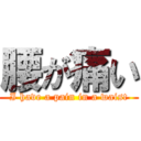 腰が痛い (I have a pain in a waist)