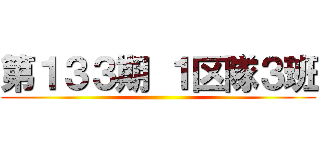 第１３３期 １区隊３班 ()