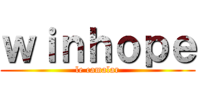 ｗｉｎｈｏｐｅ (le camalar)