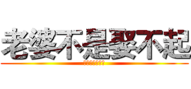 老婆不是娶不起 (沒房沒車誰嫁你)