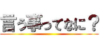 言う事ってなに？ ()