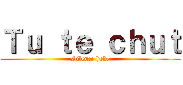 Ｔｕ ｔｅ ｃｈｕｔ (Silence hehe)