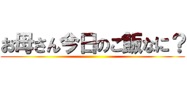 お母さん今日のご飯なに？ ()
