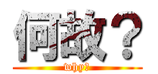 何故？ (why?)