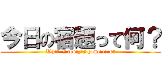 今日の宿題って何？ (What is today's homework?)