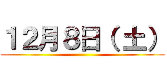 １２月８日（ 土） ()