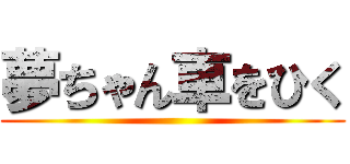 夢ちゃん車をひく ()