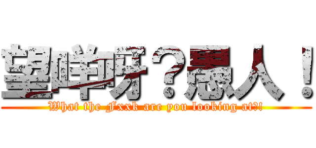 望咩呀？愚人！ (What the Fxxk are you looking at?!)
