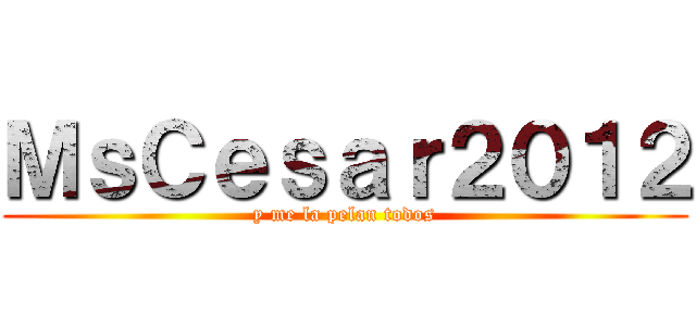 ＭｓＣｅｓａｒ２０１２ (y me la pelan todos)