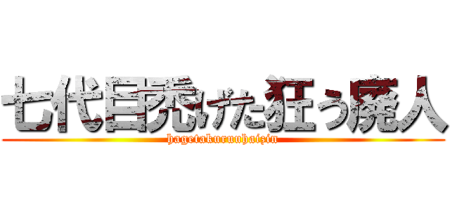 七代目禿げた狂う廃人 (hagetakuruuhaizin)