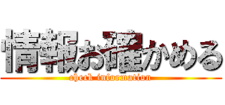 情報お確かめる (check information)