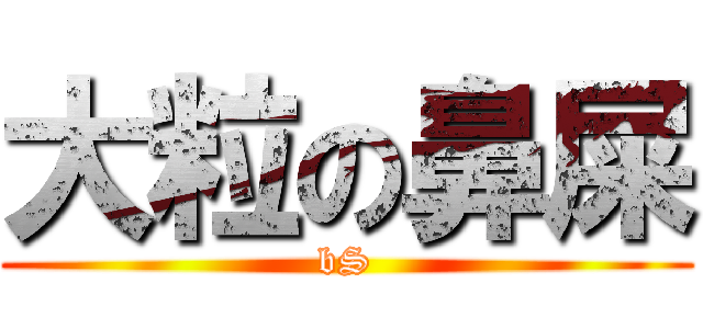 大粒の鼻屎 (bS)