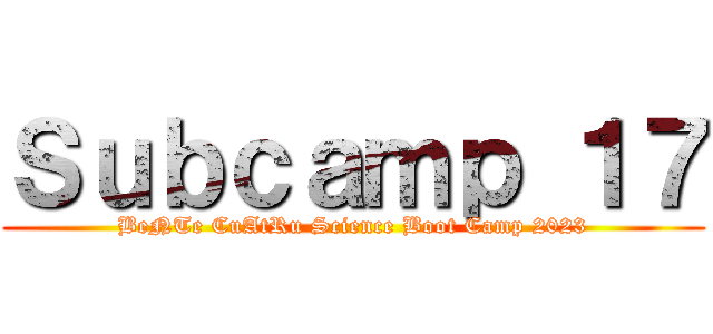 Ｓｕｂｃａｍｐ １７ (BeNTe CuAtRu Science Boot Camp 2023)