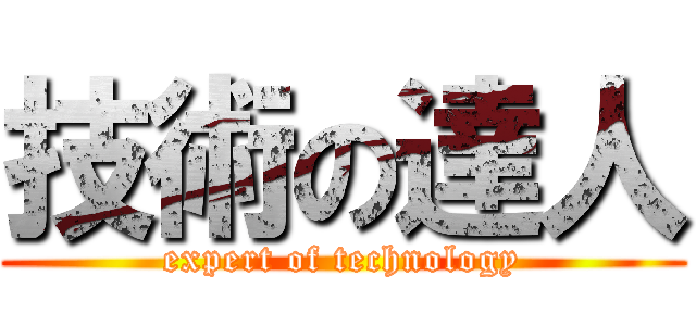 技術の達人 (expert of technology)