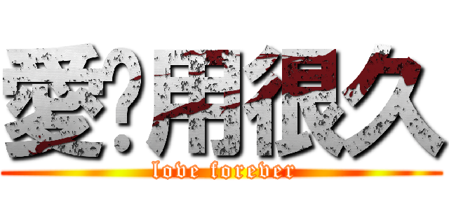愛您用很久 ( love forever)