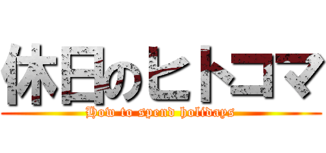 休日のヒトコマ (How to spend holidays)