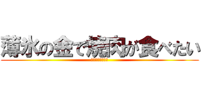 薄氷の金で焼肉が食べたい (有り金全部よこせ)