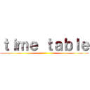 ｔｉｍｅ ｔａｂｌｅ ()