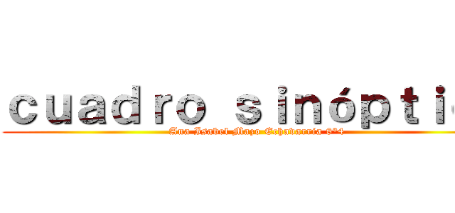 ｃｕａｄｒｏ ｓｉｎóｐｔｉｃｏ (Ana Isabel Mazo Echavarria 8°4)