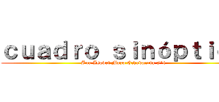 ｃｕａｄｒｏ ｓｉｎóｐｔｉｃｏ (Ana Isabel Mazo Echavarria 8°4)