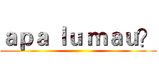 ａｐａ ｌｕ ｍａｕ？ ( )