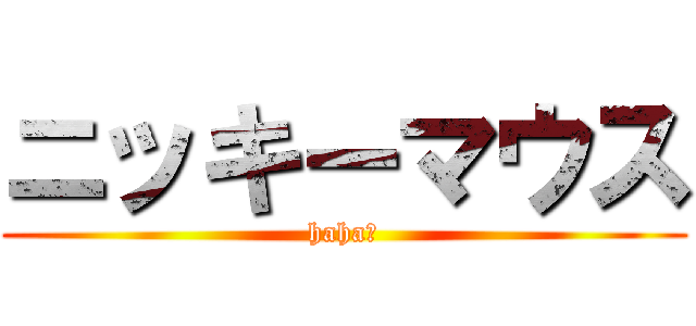 ニッキーマウス (haha！)