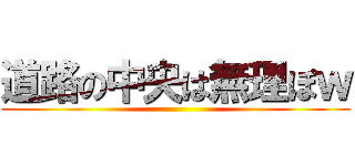 道路の中央は無理ぽｗ ()