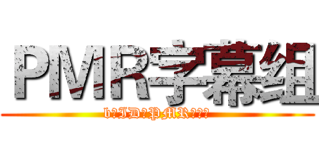 ＰＭＲ字幕组 (b站ID：PMR字幕组)