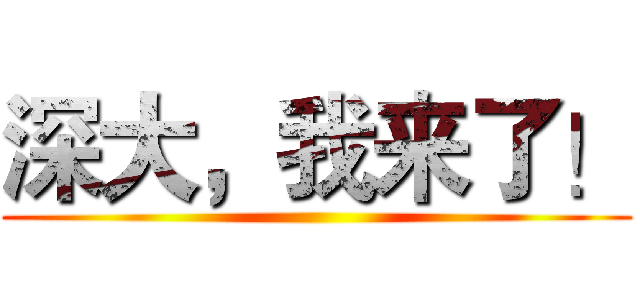 深大，我来了！ ()