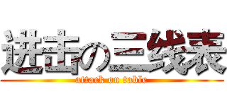 进击の三线表 (attack on table)