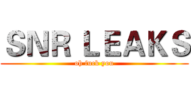 ＳＮＲ ＬＥＡＫＳ (oh fuck you)