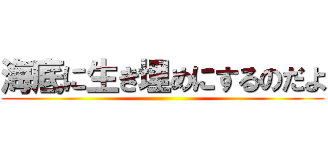 海底に生き埋めにするのだよ ()