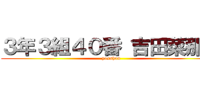 ３年３組４０番 吉田菜那子 (yosshan)