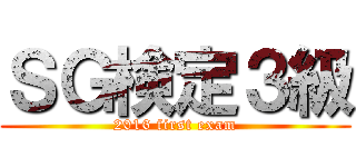 ＳＧ検定３級 (2016 first exam)