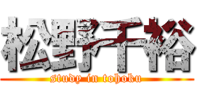 松野千裕 (study in tohoku)