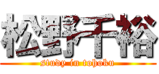 松野千裕 (study in tohoku)