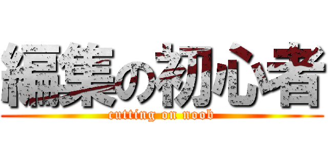 編集の初心者 (cutting on noob)