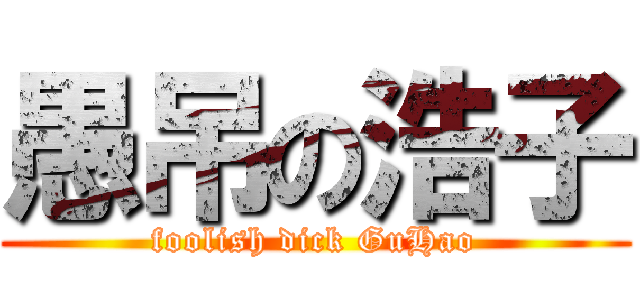 愚吊の浩子 (foolish dick GuHao)