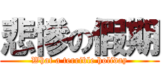 悲慘の假期 (What a terrible holiday)