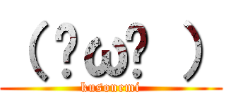 （ ˇωˇ ） (kusonemi)