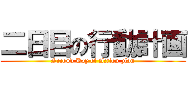 二日目の行動計画 (Second Day of Action plan)