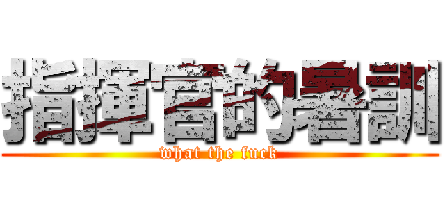 指揮官的暑訓 (what the fuck)