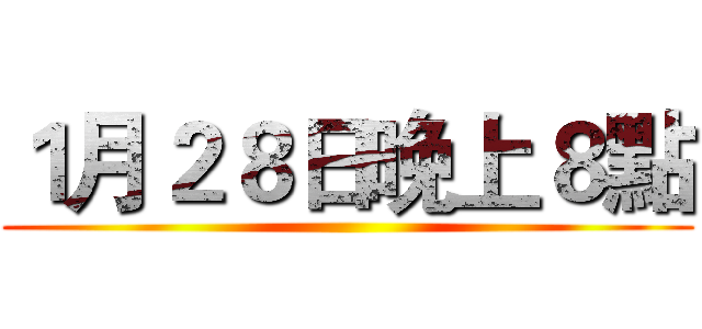 １月２８日晚上８點 ()