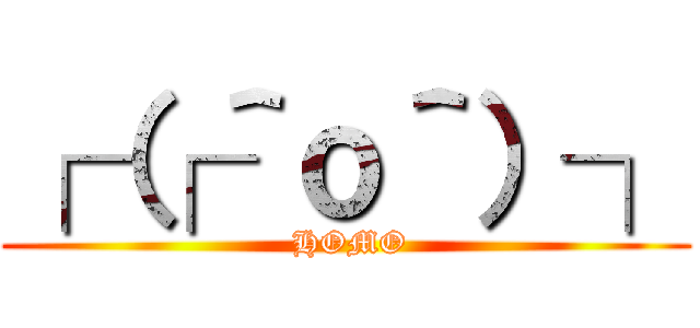 ┌（┌＾ｏ＾）┐ ( HOMO)